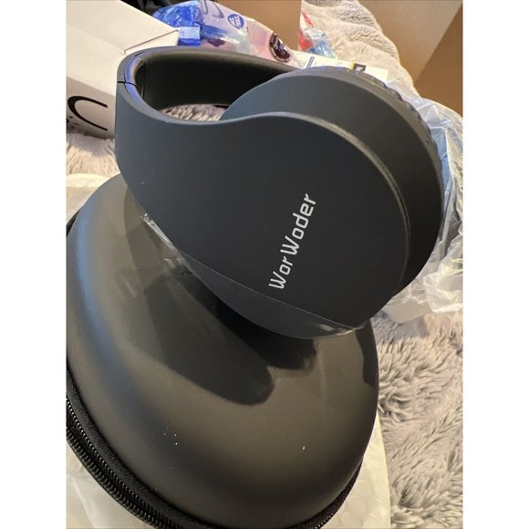 Black W/Case Bluetooth Headphones Over Ear WorWoder Wireless - Picture 2 of 5